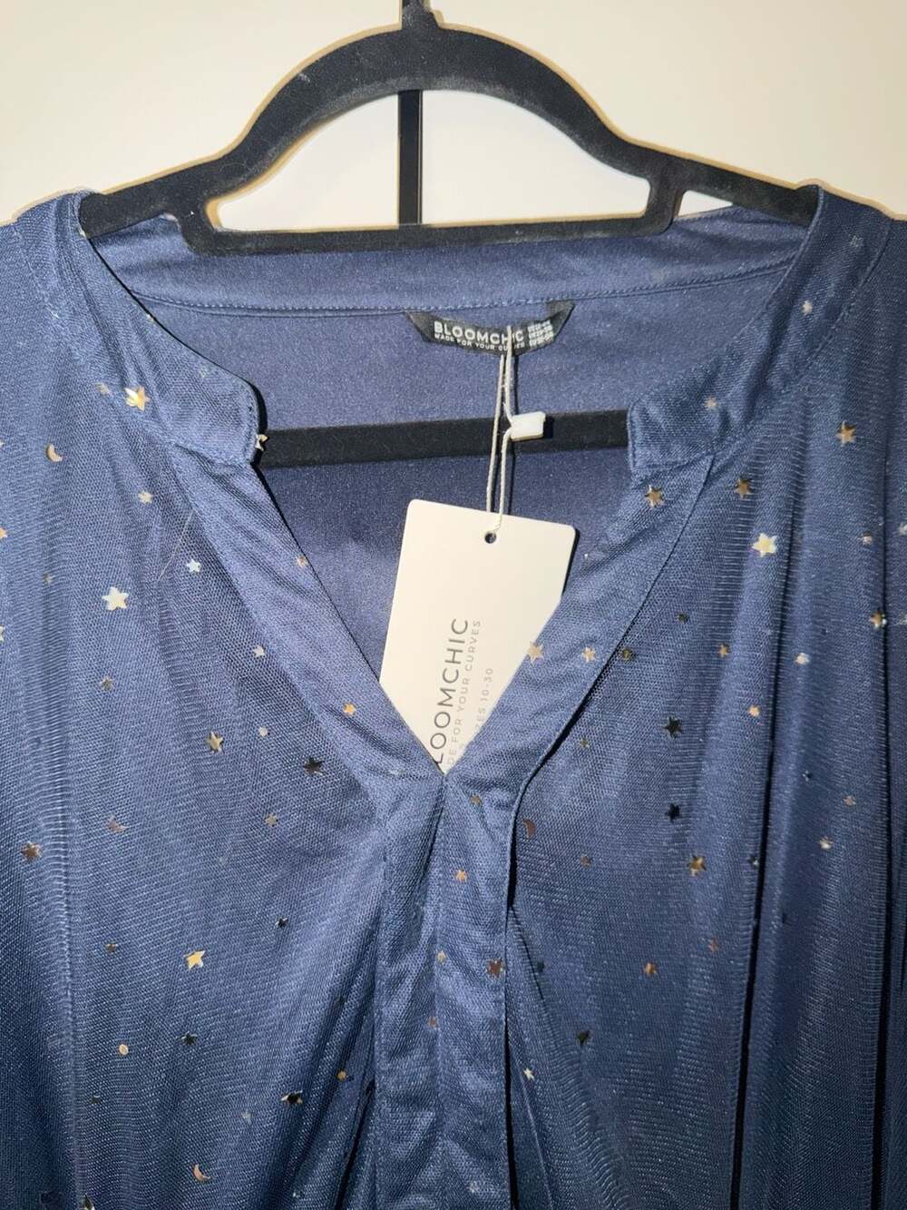 BloomChic Starry Star Mesh Mesh Overlay Dress Plus Size 3X 22-24 with Pockets - Picture 4 of 9